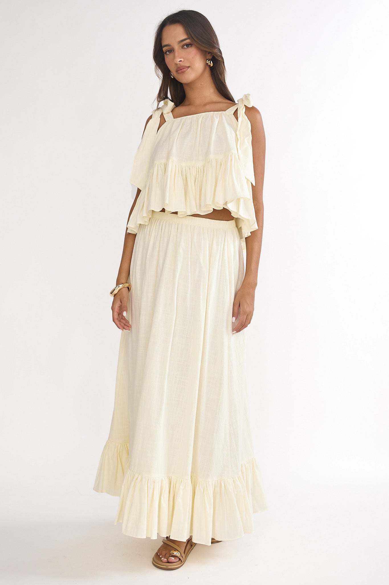 Alera Frill Hem Maxi Skirt Vanilla