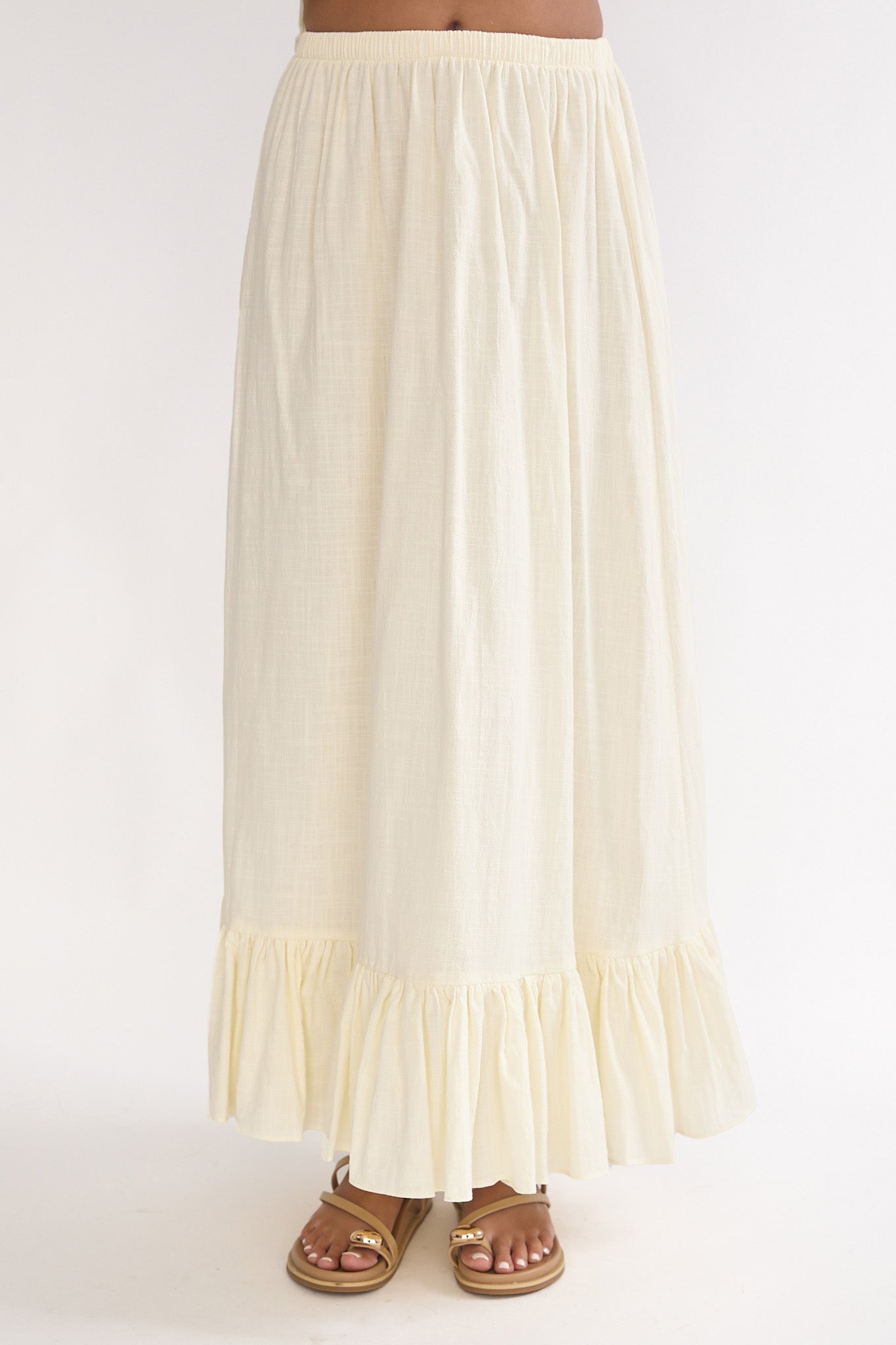 Alera Frill Hem Maxi Skirt Vanilla