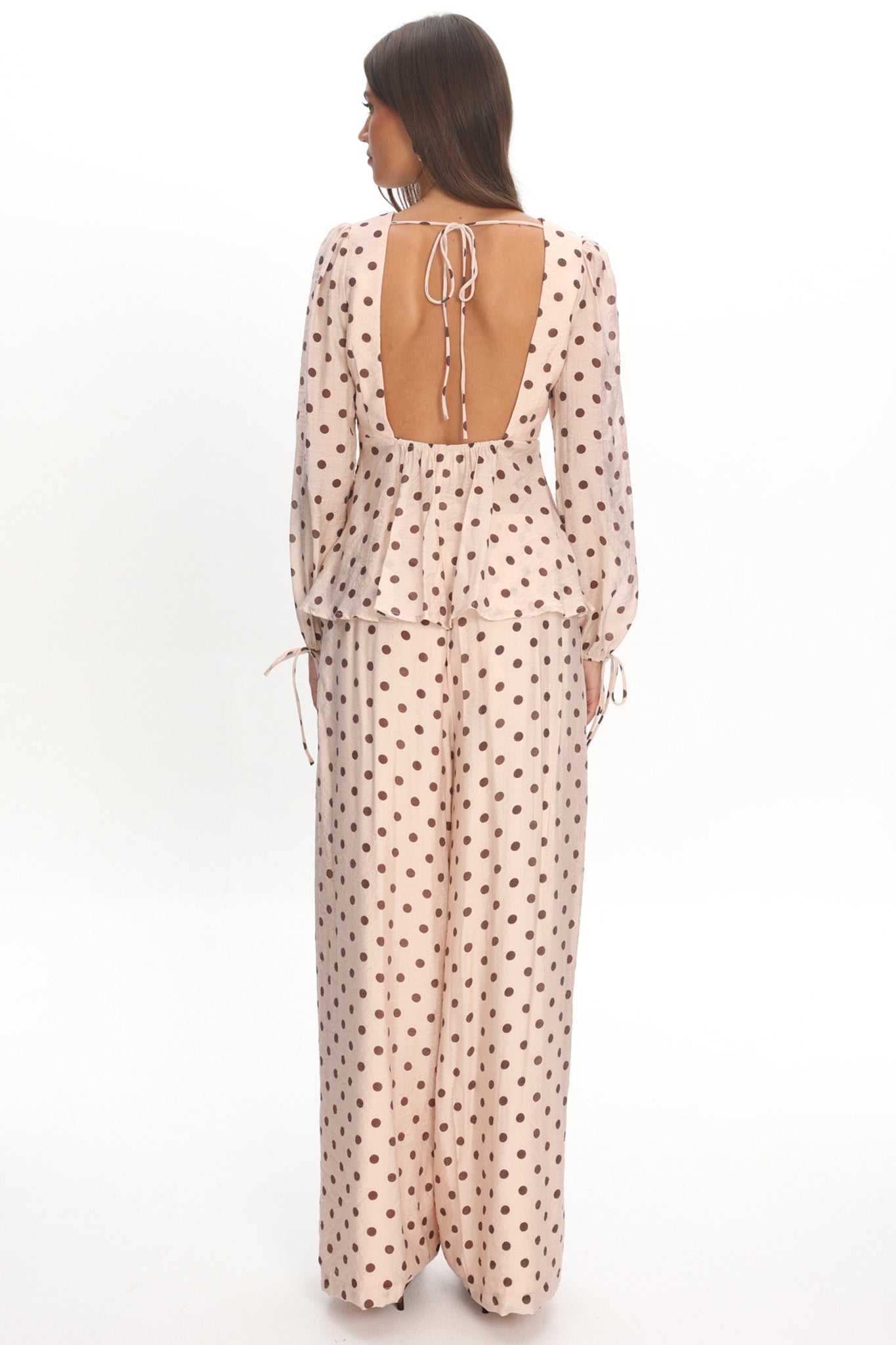 Anessa Balloon Sleeve Top Polka Dot Cream