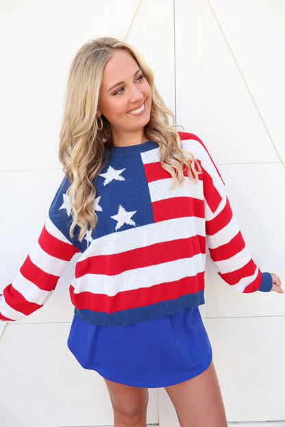 Summer Knit Flag Sweater