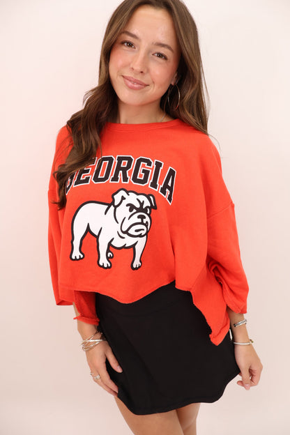 Georgia Bulldogs Cropped Sweatshirt