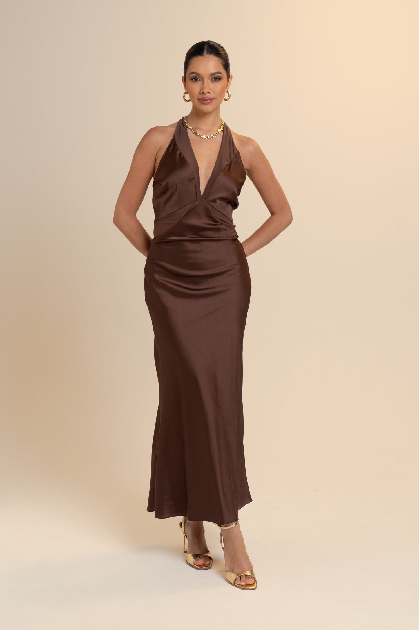 Charmaine Halter Neck Slip Dress