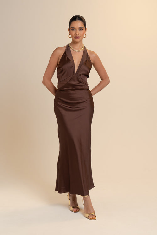 Charmaine Halter Neck Slip Dress