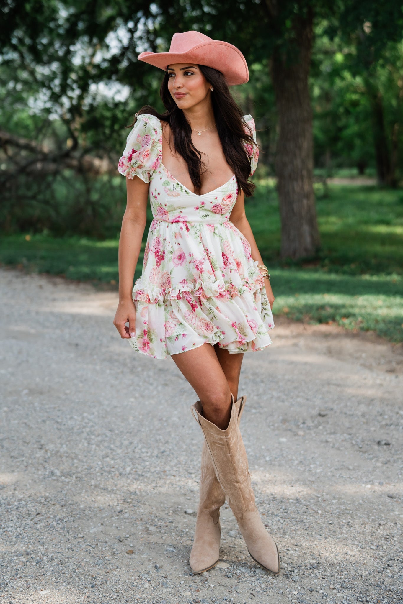 Wild Flower Puff Mini Dress FINAL SALE