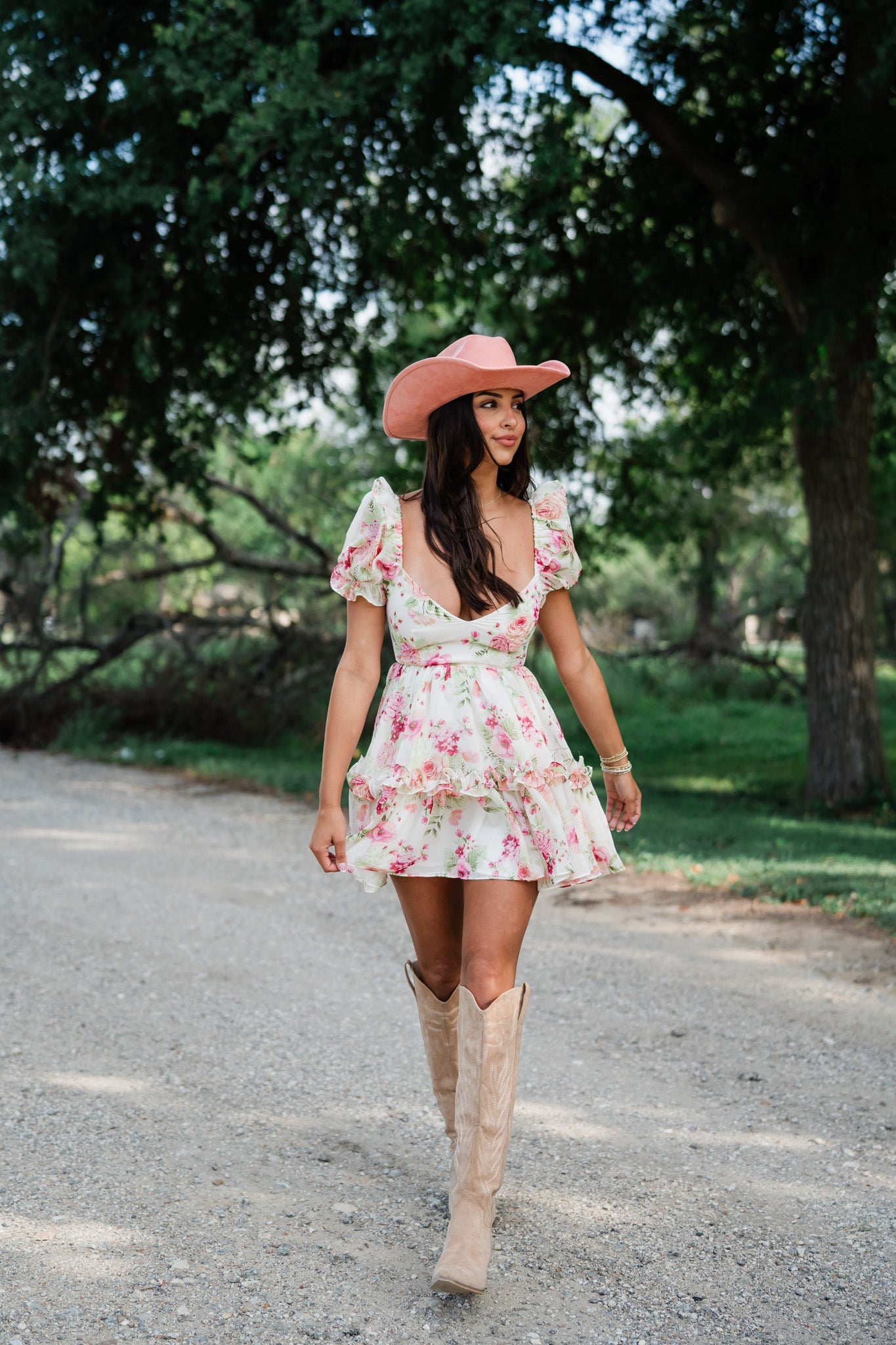 Wild Flower Puff Mini Dress FINAL SALE