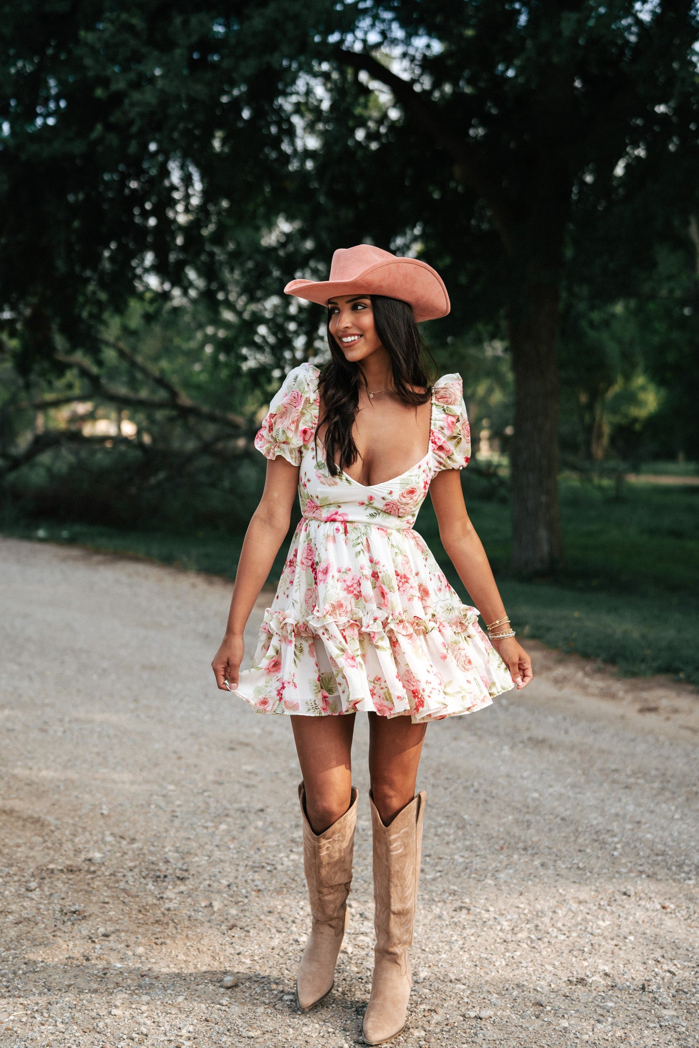 Wild Flower Puff Mini Dress FINAL SALE