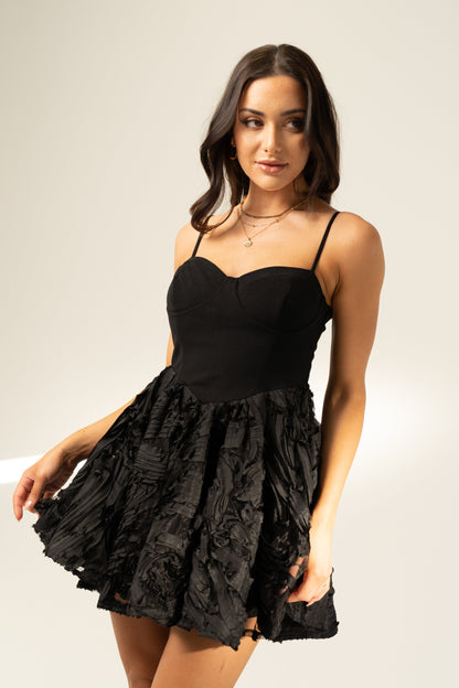 Erika Baby Doll Black Mini Dress