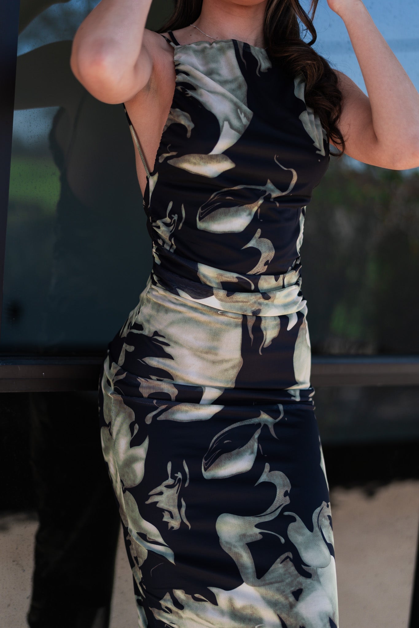 Total Bombshell Open Back Mesh Bodycon Dress FINAL SALE