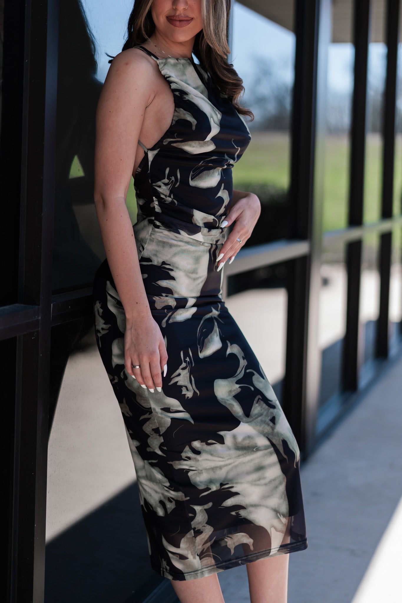 Total Bombshell Open Back Mesh Bodycon Dress FINAL SALE