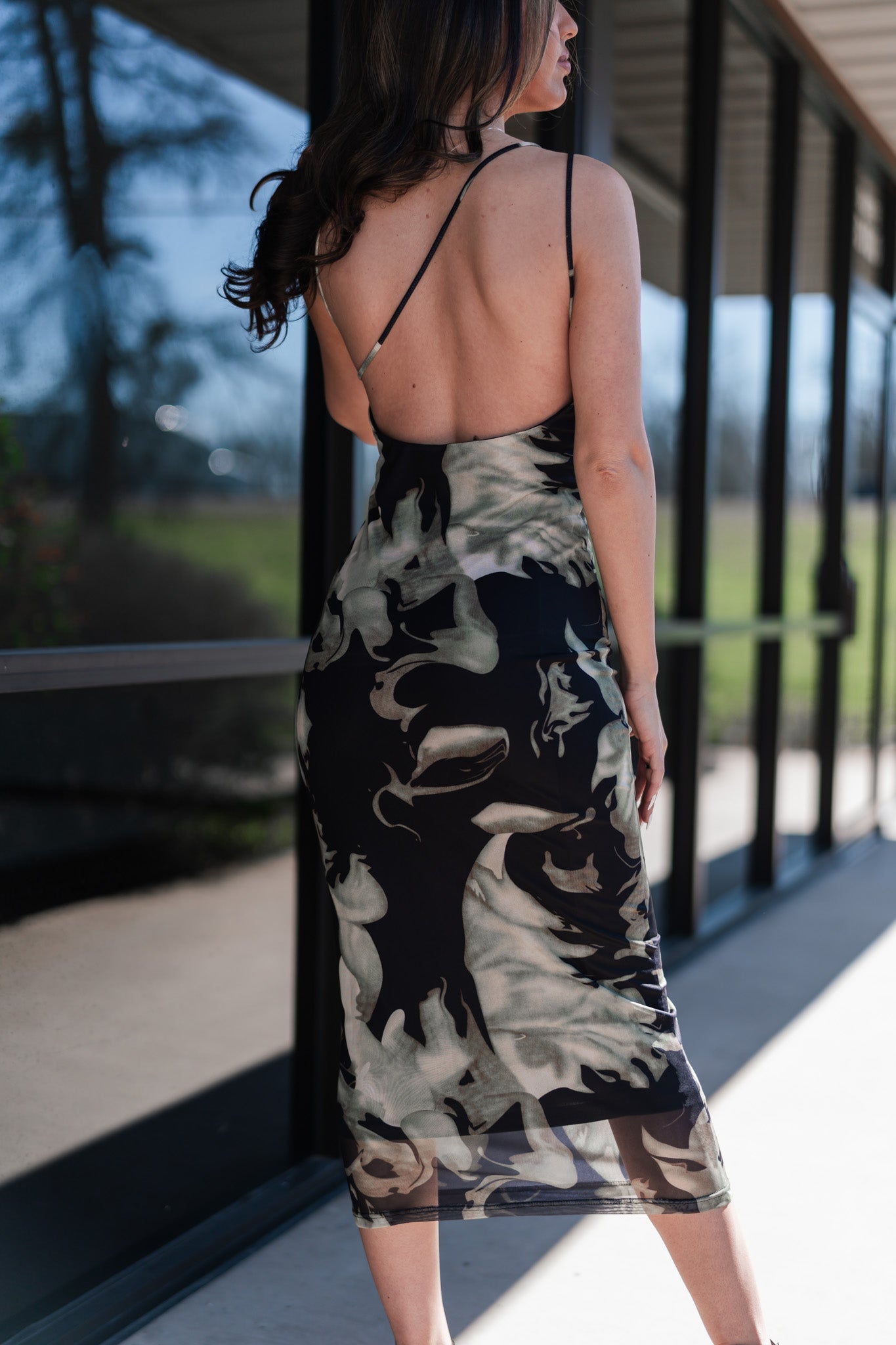 Total Bombshell Open Back Mesh Bodycon Dress FINAL SALE