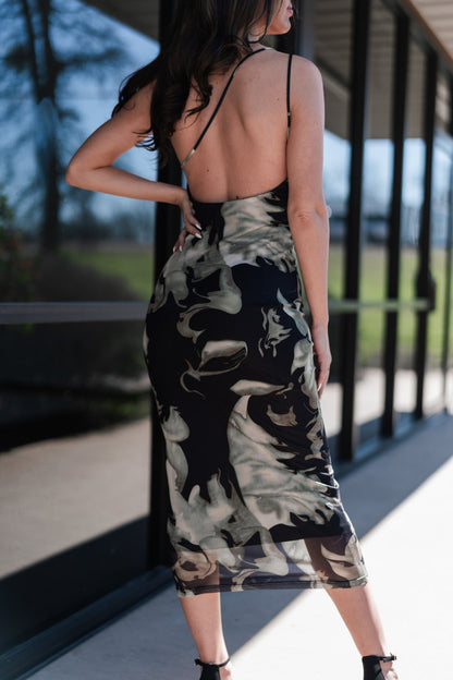 Total Bombshell Open Back Mesh Bodycon Dress FINAL SALE
