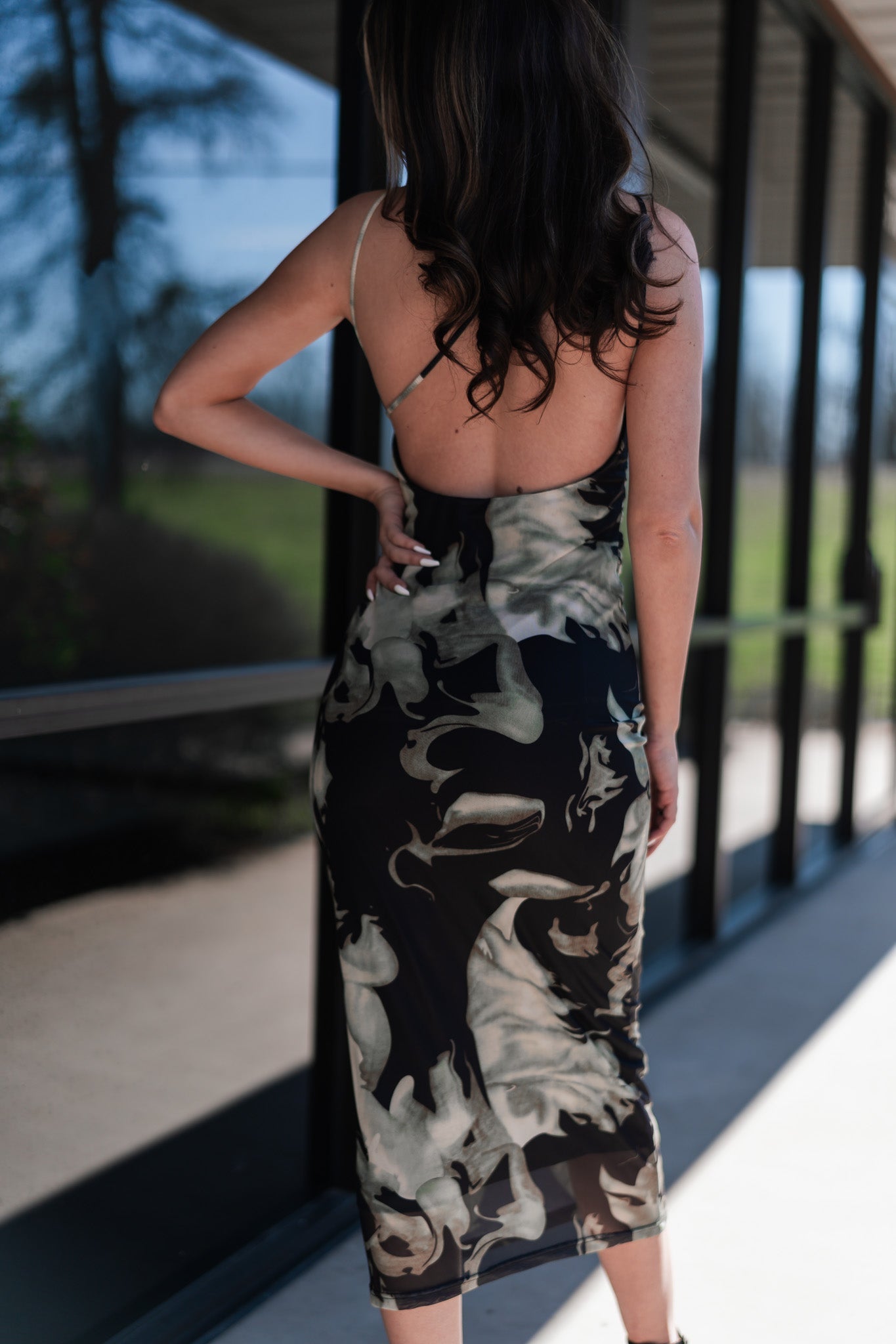 Total Bombshell Open Back Mesh Bodycon Dress FINAL SALE