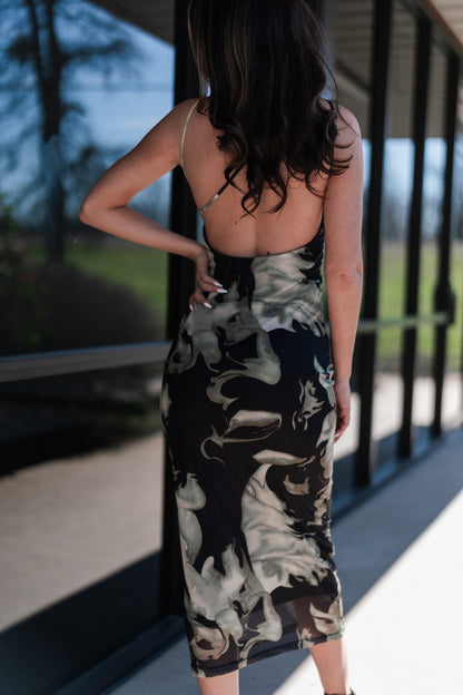 Total Bombshell Open Back Mesh Bodycon Dress FINAL SALE