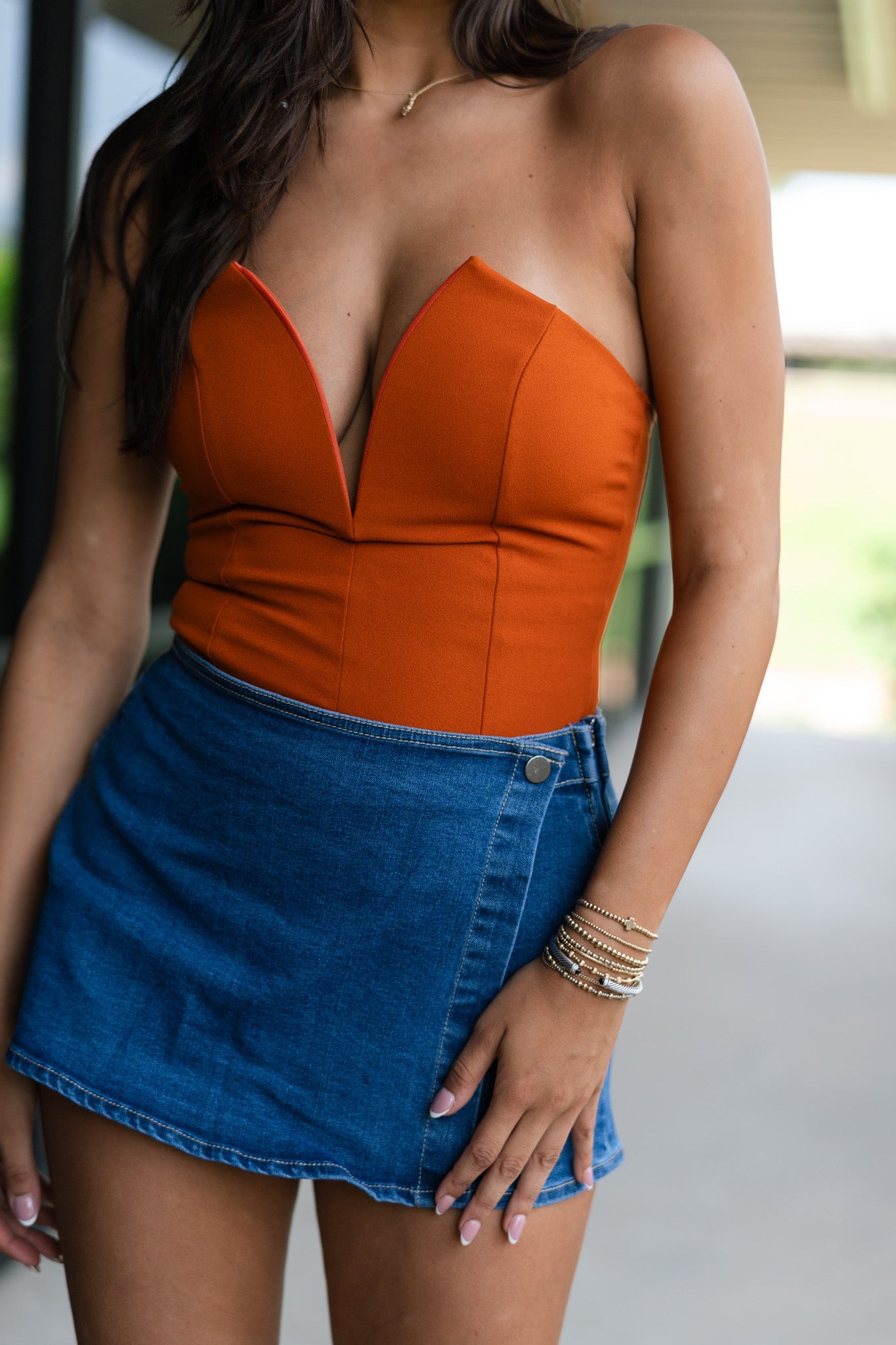 Late Nights Bodysuit (Desert Orange)