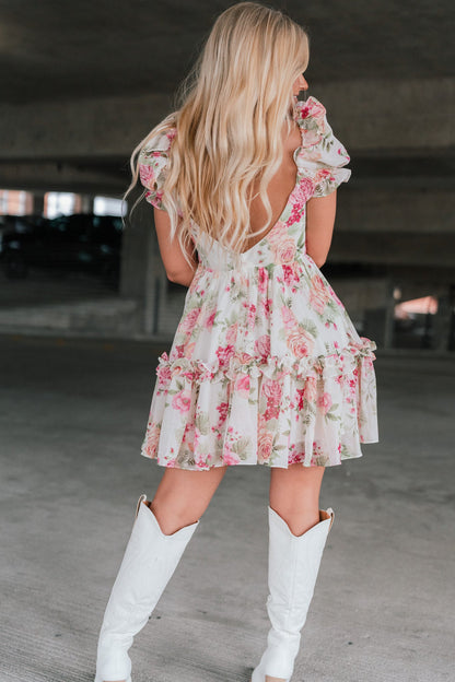 Wild Flower Puff Mini Dress FINAL SALE