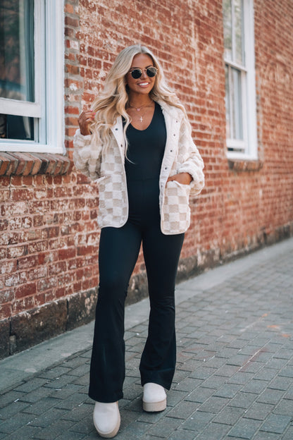 Checked Out Sherpa Button Up Jacket