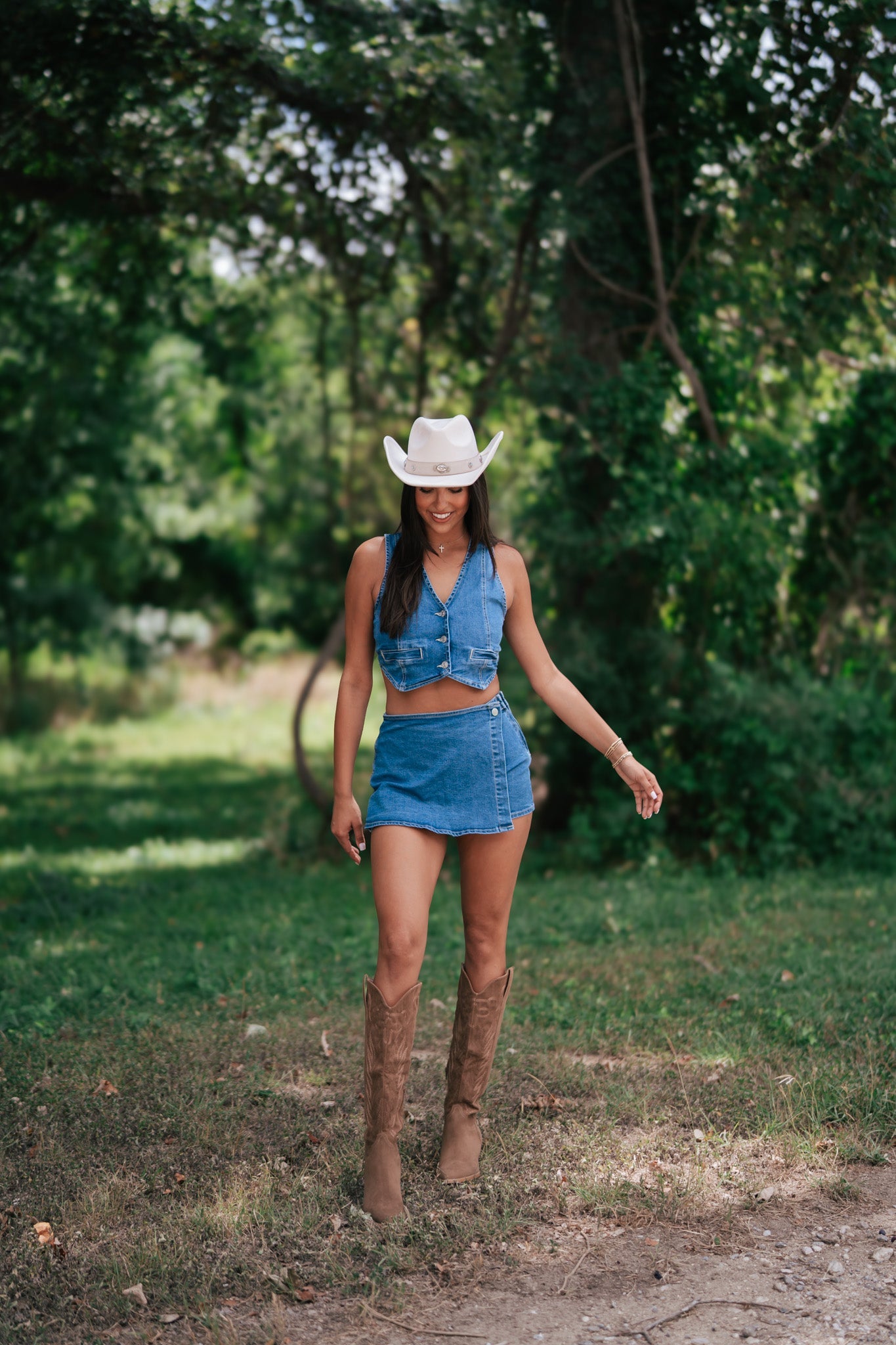 Taylor Denim Button Skort (Dark Blue) FINAL SALE