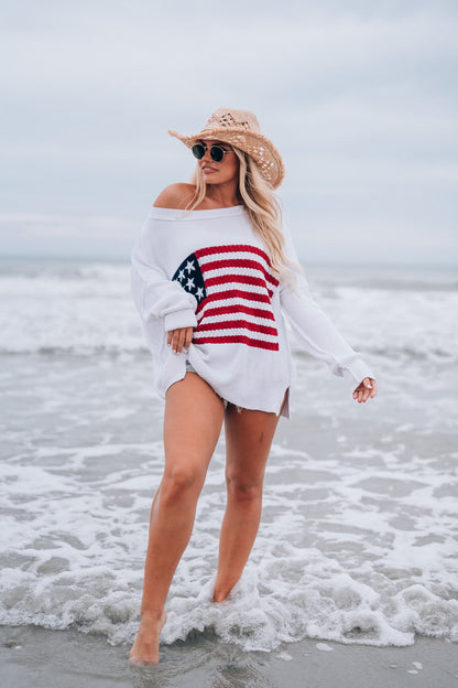 Stars And Stripes Knitted Sweater FINAL SALE