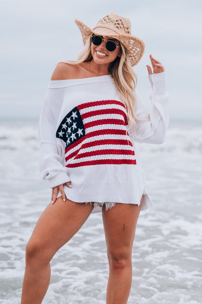 Stars And Stripes Knitted Sweater FINAL SALE