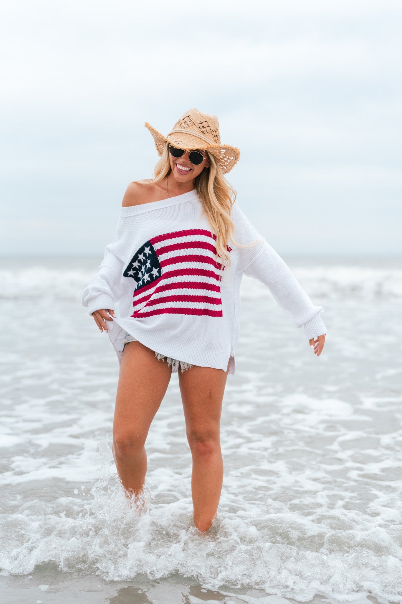 Stars And Stripes Knitted Sweater FINAL SALE