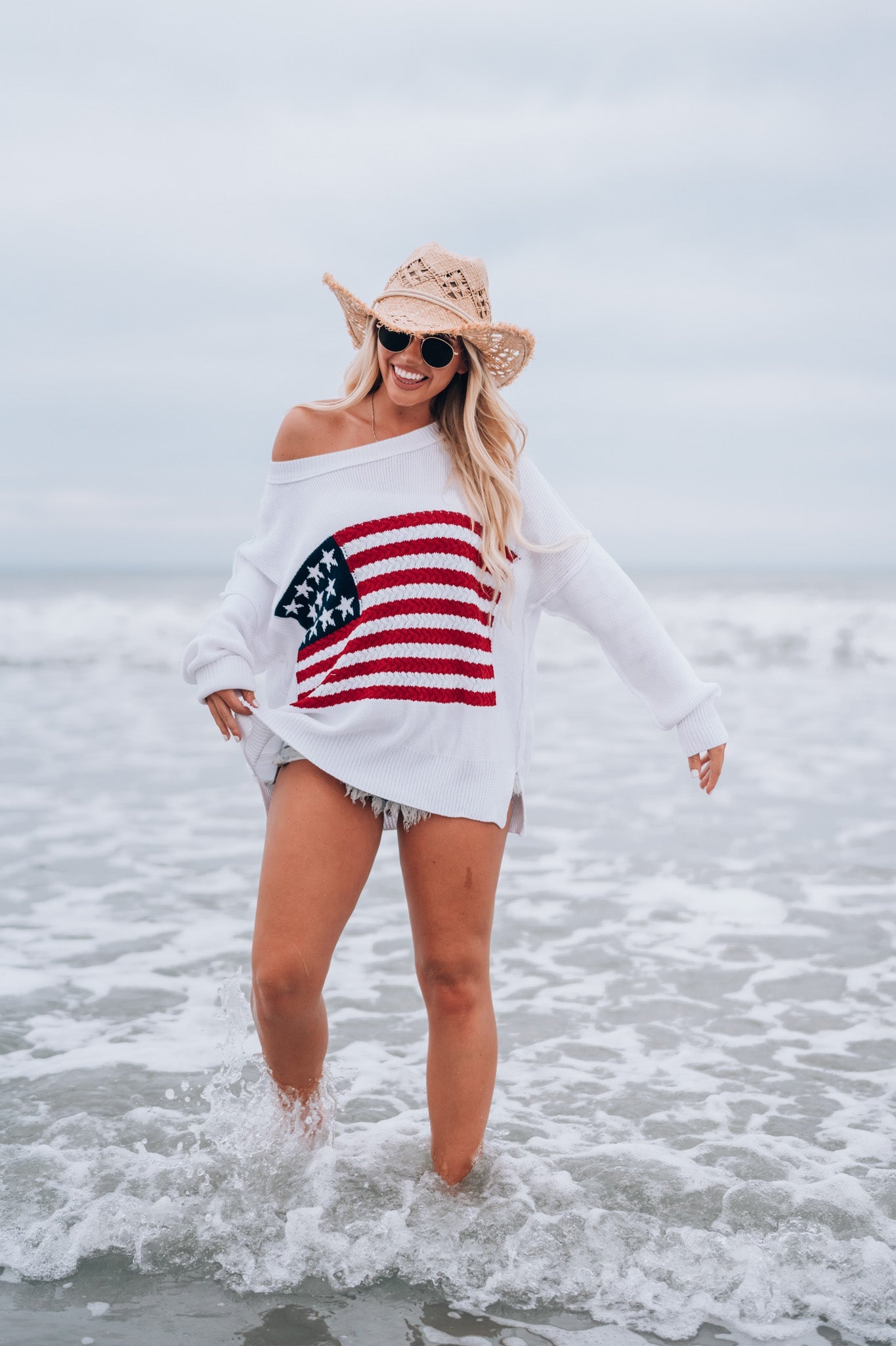 Stars And Stripes Knitted Sweater FINAL SALE