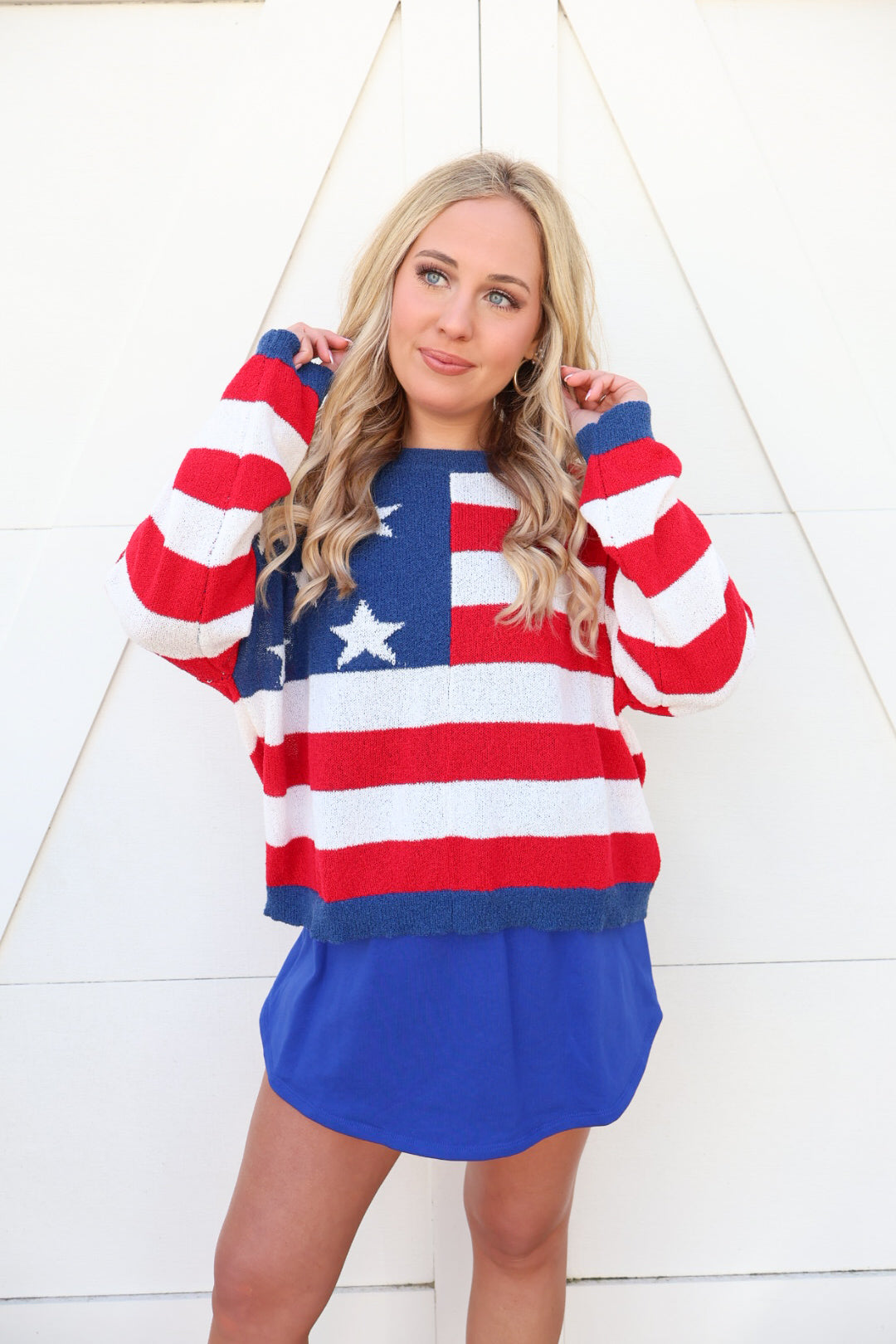 Summer Knit Flag Sweater