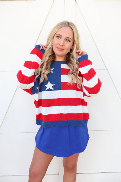 Summer Knit Flag Sweater