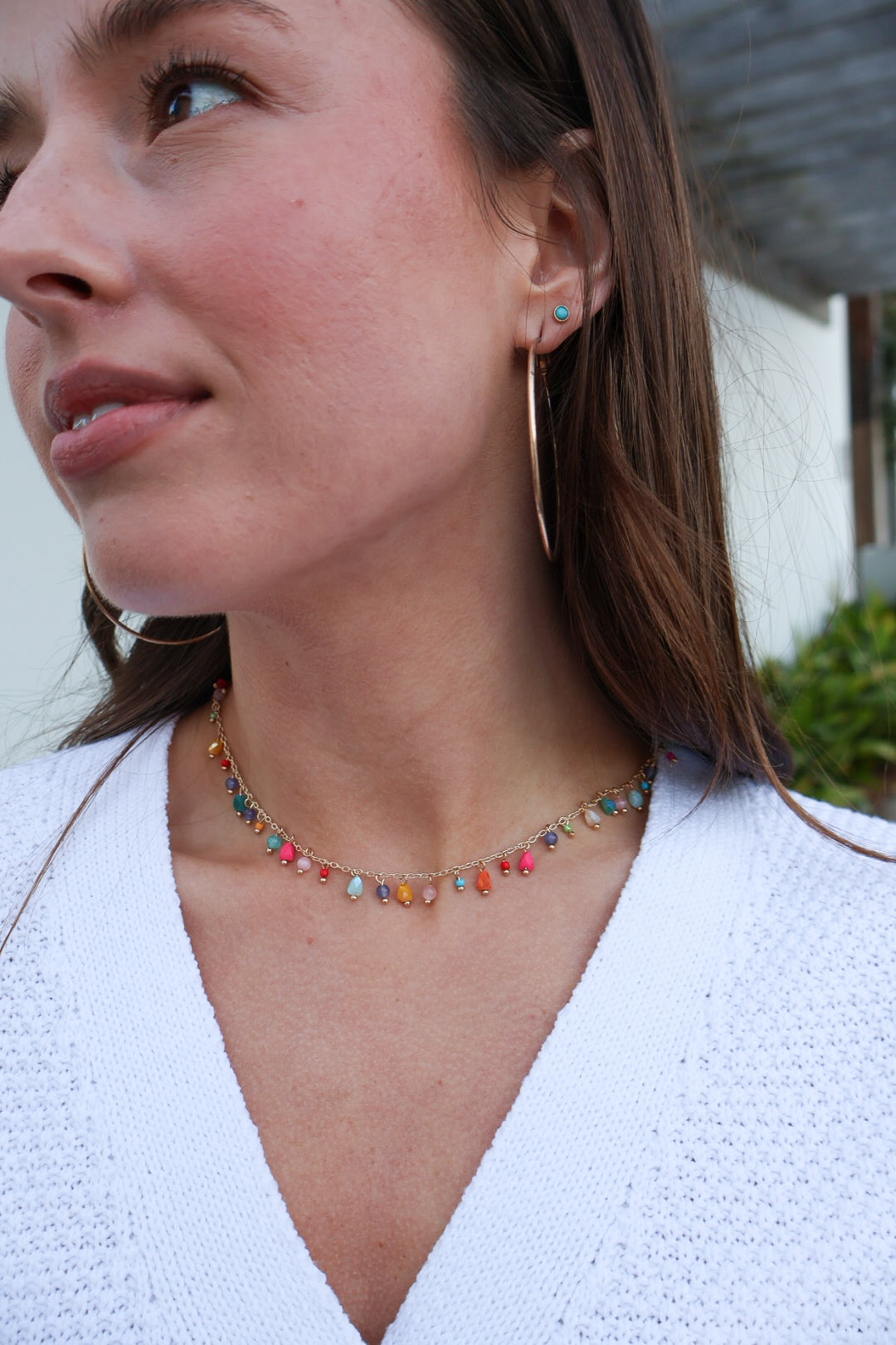 Color Pop Beaded Charm Necklace