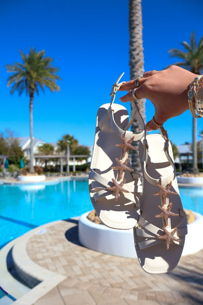 Gold Accent Starfish Sandals