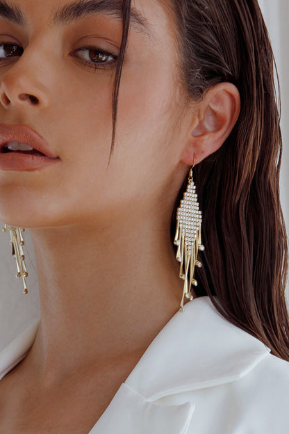 Alessandra Diamante Tassel Hook Earrings Gold