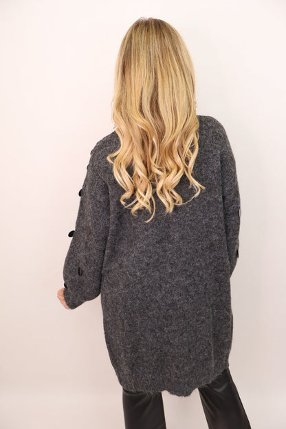 Sequin Sweater Duster Cardigan