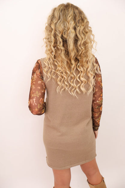 Sweater Jumper Dress - Mocha