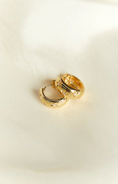 Stardust Gold Hoop Earrings