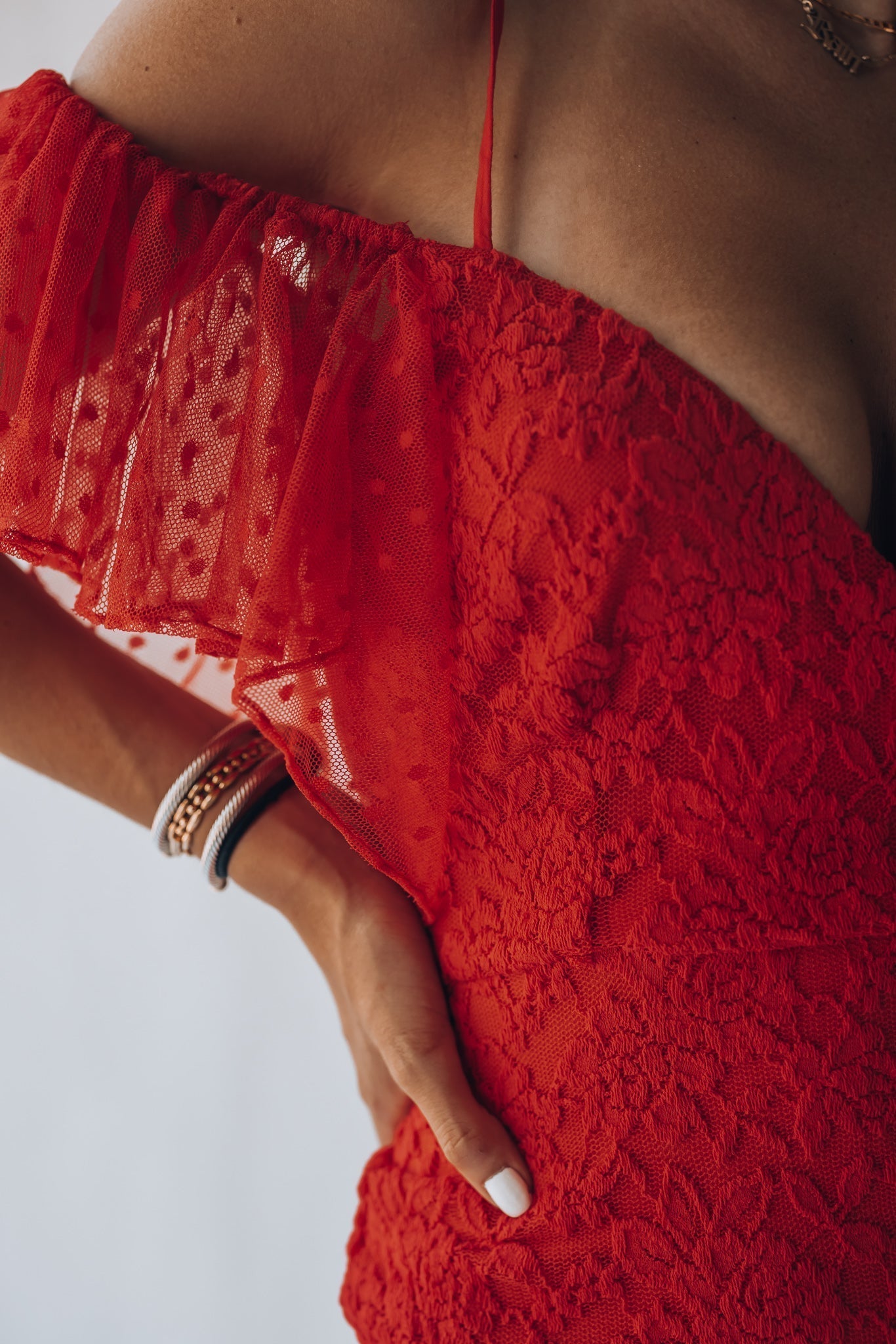 Red Hot Lace Mini Dress FINAL SALE