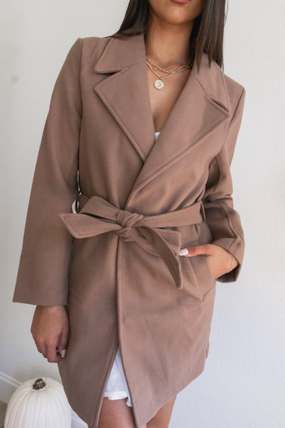 Errands To Run Fleece Trench Coat (Cocoa)