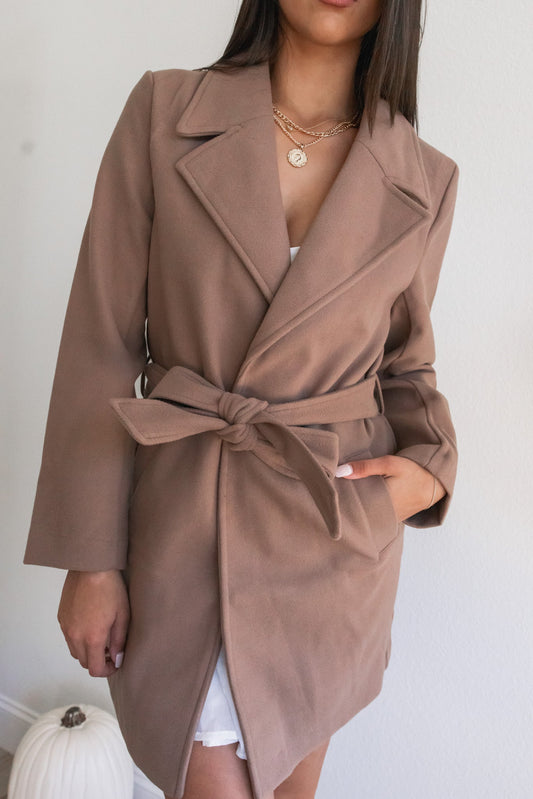 Errands To Run Fleece Trench Coat (Cocoa)