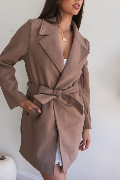 Errands To Run Fleece Trench Coat (Cocoa)