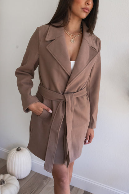 Errands To Run Fleece Trench Coat (Cocoa)