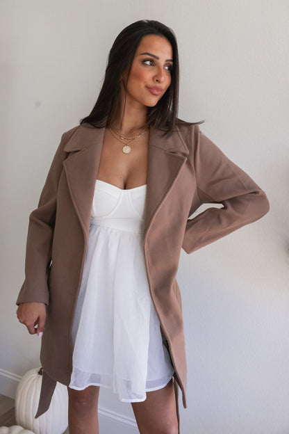 Errands To Run Fleece Trench Coat (Cocoa)