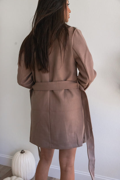 Errands To Run Fleece Trench Coat (Cocoa)