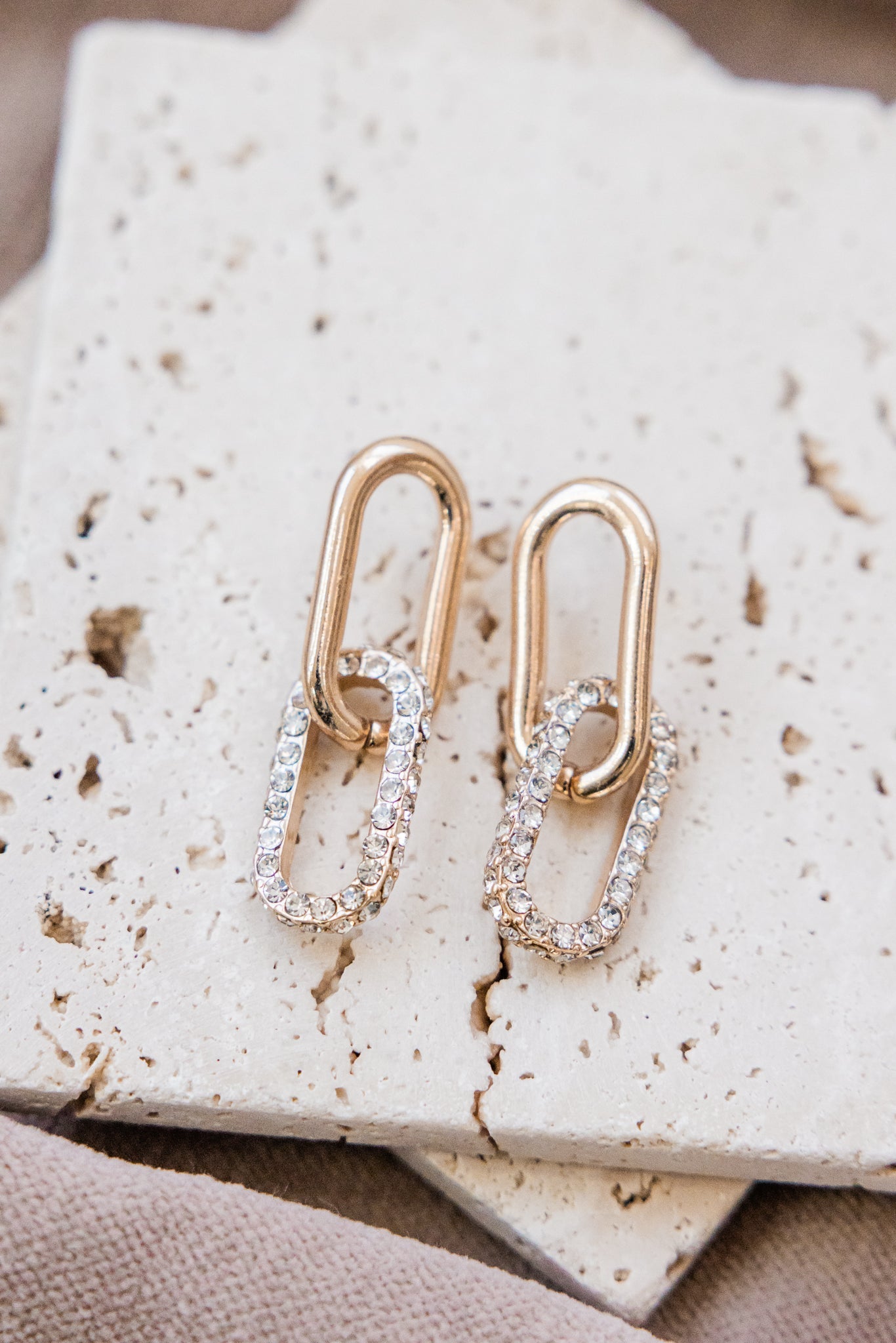 Linked Up Rhinestone Earrings