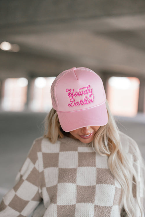 Howdy Darling Embroidered Cap (Pink)