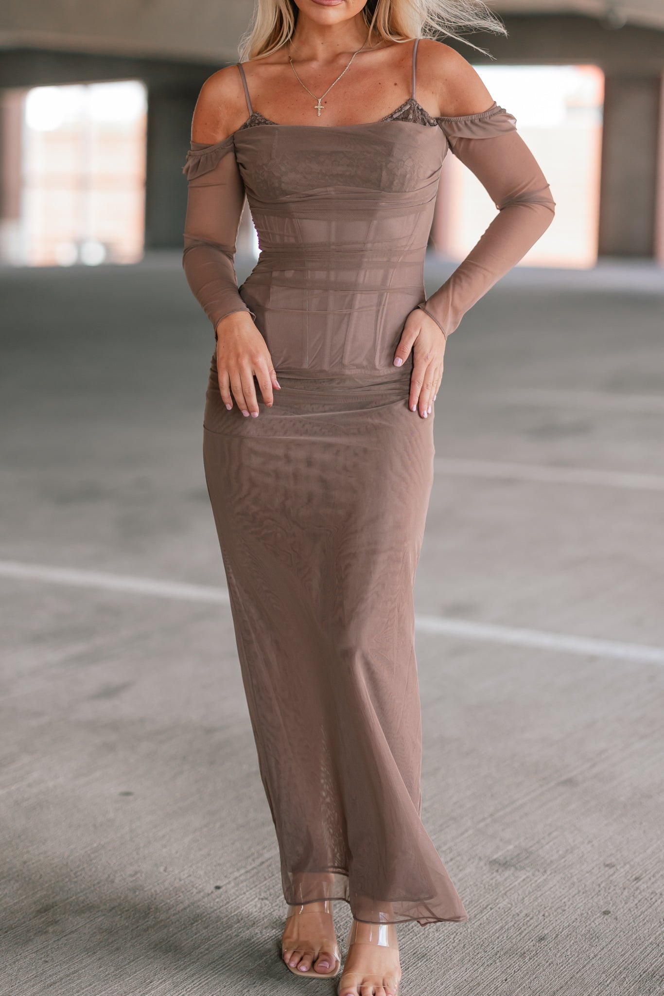 Genevieve Lace Long Sleeve Maxi Dress