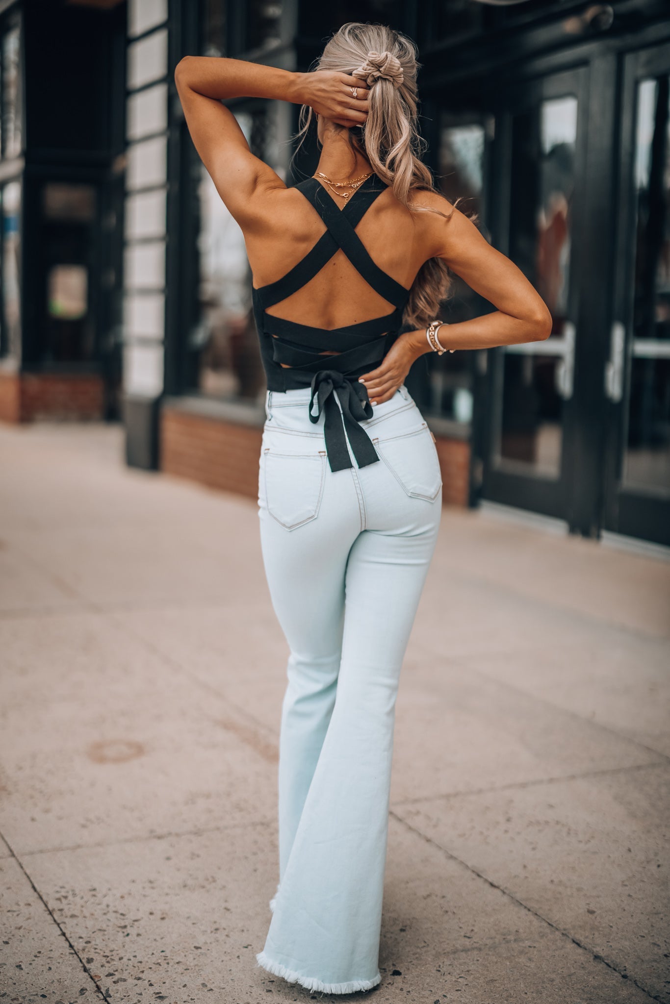 Rodeo Distressed Bell Bottoms (Light Wash) FINAL SALE