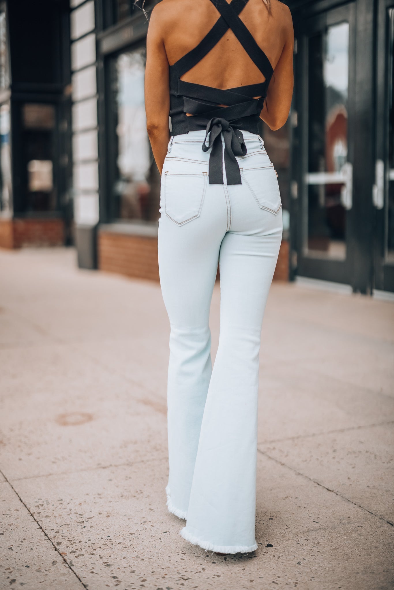 Rodeo Distressed Bell Bottoms (Light Wash) FINAL SALE