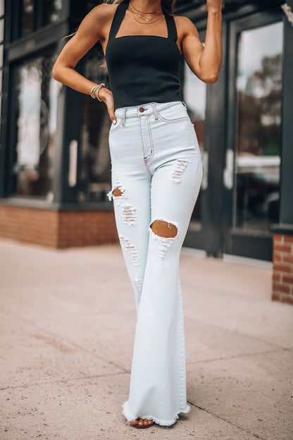 Rodeo Distressed Bell Bottoms (Light Wash) FINAL SALE