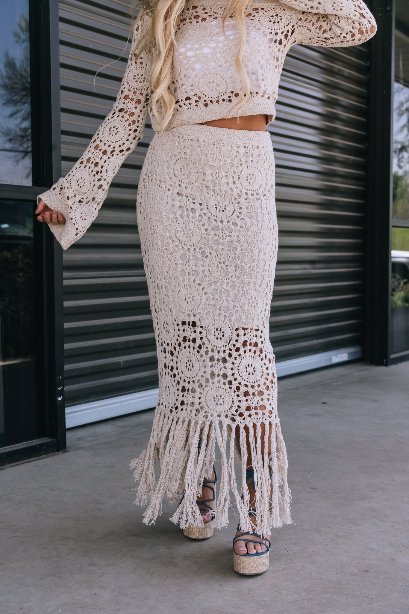 On The Fringe Crochet Skirt