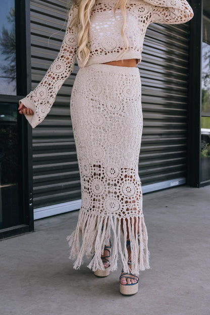 On The Fringe Crochet Skirt