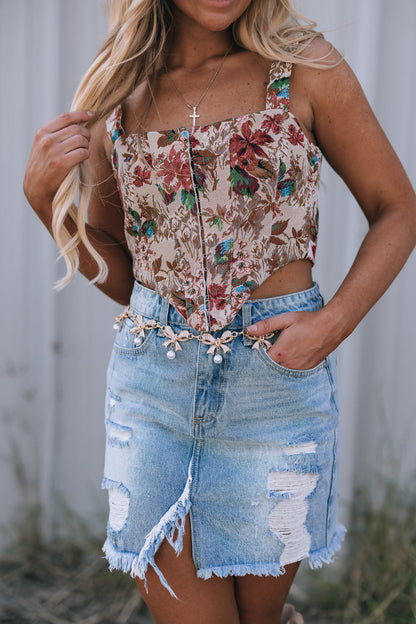 Heartland Bow Rhinestone Chain Belt
