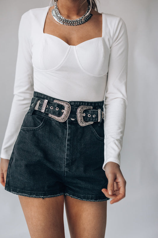 Buckle Up High Waist Shorts FINAL SALE